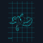Blue Octopus T-shirt Men Design