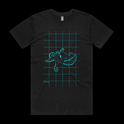 Blue Octopus T-shirt Men Thumbnail