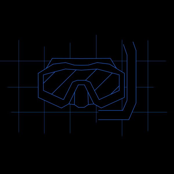 Designer Dive Mask blue Thumbnail