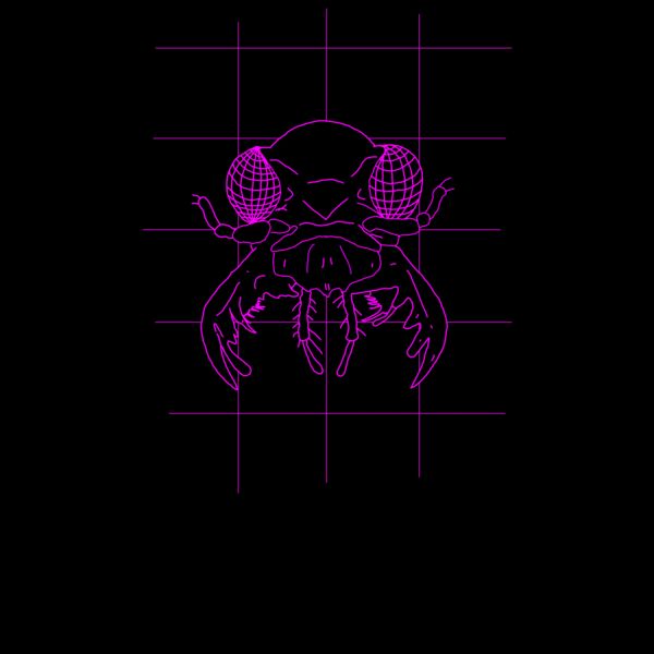 GRID DRAWING Tiger beetle pink Thumbnail