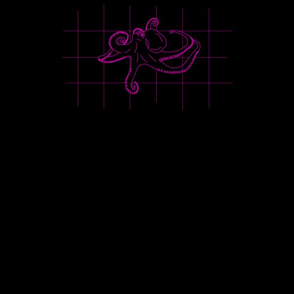 GRID DRAWING Octopus pink Thumbnail