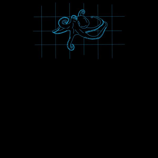 GRID DRAWING Octopus blue Thumbnail