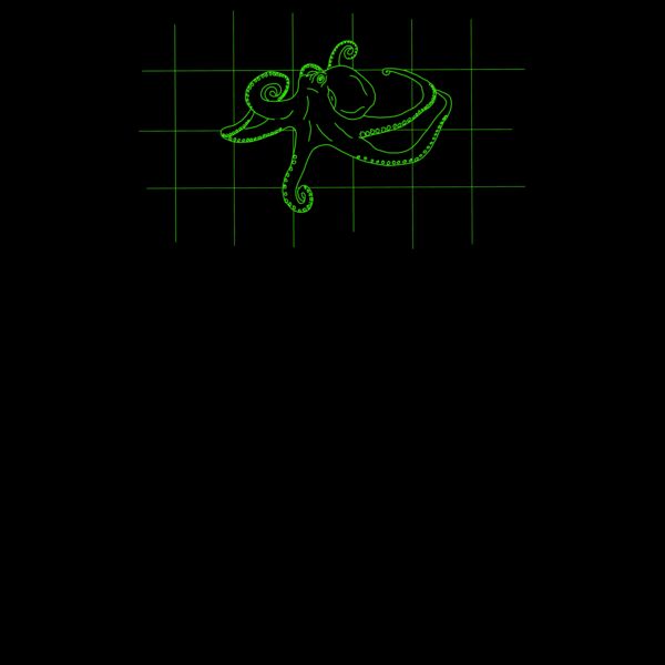 GRID DRAWING Octopus green Thumbnail