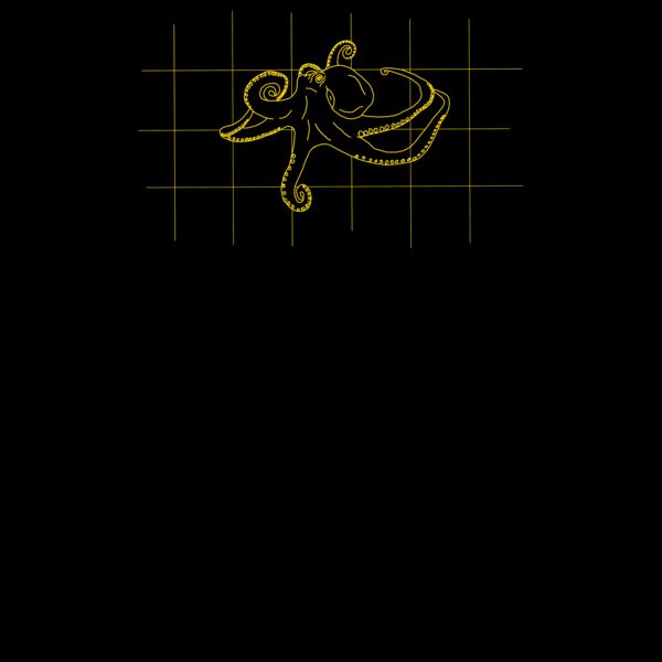 GRID DRAWING Octopus yellow  Thumbnail
