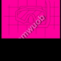REVERSED GRID DRAWING of a dive mask in pink  Thumbnail