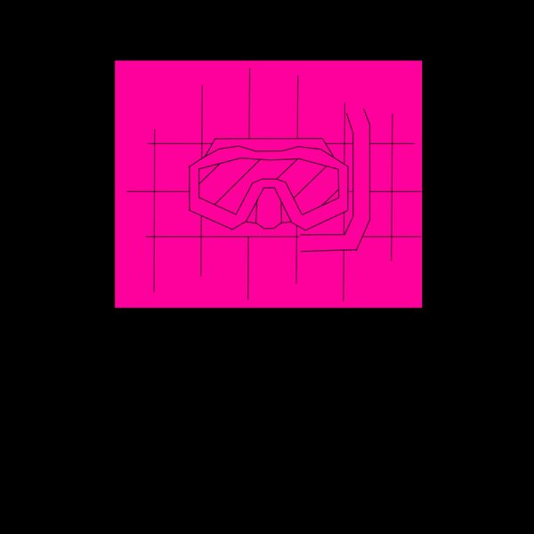 REVERSED GRID DRAWING of a dive mask in pink  Thumbnail