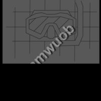 REVERSED GRID DRAWING of a dive mask in grey  Thumbnail