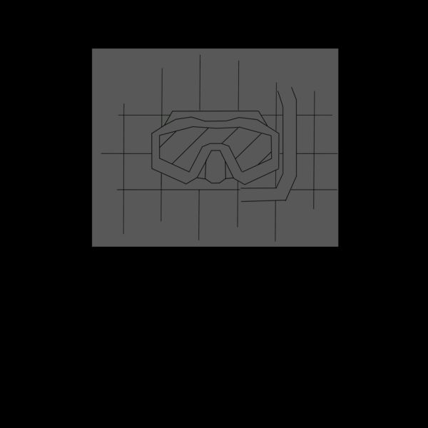 REVERSED GRID DRAWING of a dive mask in grey  Thumbnail